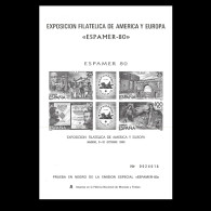 Espamer 80.Prueba Oficial.EDIFIL 3.Expo.Filatéica América Europa. - Feuillets Souvenir