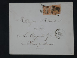 BY4 FRANCE LETTRE 1858  PARIS A LA CHAPELLE  + 2X NAPOLEON 40C COUPE SERPE  +AFF. INTERESSANT ++ - 1853-1860 Napoleone III