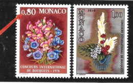 Variété Monaco Paire N° 1115 Et 1116 Neufs Sans Charnière, Oeil Supérieur Du 80c Blanc Obstrué - Variétés