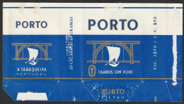 Portugal 1960/ 70, Pack Of Cigarettes - PORTO Filtro -|- A Tabaqueira, Lisboa - Esc. 3$50 + I.C. $50 - Tabaksdozen (leeg)