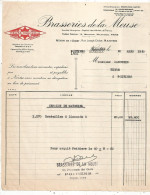 Facture, 1950, BRASSERIES DE LA MEUSE, 86, POITIERS, Meuse Monopole, Frais Fr 1.75 E - Alimentos