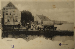 Tholen (Zld.) Pontveer No2. (Veel Volk) 1902 Topkaart - Tholen