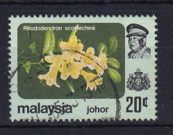 Malaya - Johore: 1983/85   Flowers    SG200a   20c   [bronze-green Background][no Wmk]   Used    - Johore