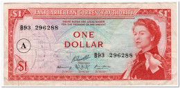 EAST CARIBBEAN STATES,ANTIGUA,1 DOLLAR,1965,P.13h,F-VF - Caraibi Orientale