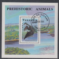 Tanzanie BF N° 134 O Faune Préhistorique, Le Bloc  Oblitéré TB - Tanzanie (1964-...)