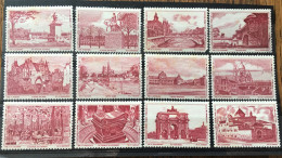 Aide Aux Artistes Paris 1942 : Les 12 Vignettes Issues Du Bloc Brun-rouge - Briefmarkenmessen