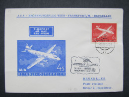 BRIEF AUA Wien - Frankfurt - Bruxelles 1959 //// D*56785 - Covers & Documents