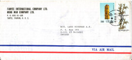 Taiwan Air Mail Cover Sent To Sweden - Brieven En Documenten