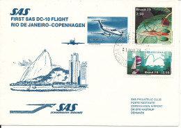 Brazil First SAS Flight DC-10 Rio De Janeiro - Copenhagen 1-11-1979 - Lettres & Documents