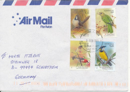 Australia Air Mail Cover Sent To Germany 9-2-2011 With Complete Set Of 4 BIRDS Very Nice Cover - Lettres & Documents