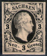 Probedruck P4 Von Sachsen Nr. 6 - 3 Ngr. Lachsfarben - Kabinett - Sachsen