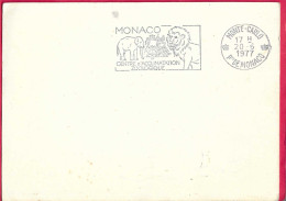 MONACO - ANNULLO A TARGHETTA " MONACO CENTRE ACCLIMATATION ZOOLOGIQUE" MONTECARLO *20.6.1977* SU INTERO ITALIANO - Marcophilie