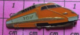 912A Pin's Pins / Beau Et Rare / TGV / GRANDE MOTRICE TGV GRISE ET ORANGE - TGV