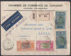 GUINEE FRANCAISE Vers HANOI TONKIN 1936 - Cartas & Documentos