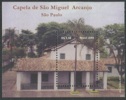 Brazil:Brasil:Unused Block Sao Paulo, Capela De Sao Miguel Arcanjo, 2004, MNH - Neufs