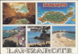 LANZAROTE - Multi View,  Map, Mappa, Landkarte , Nice Stamp - Lanzarote