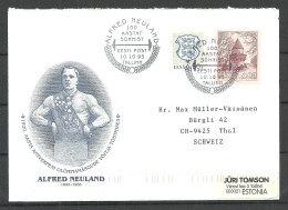 Estland Estonie Estonia 1996 Alfred Neuland Antwerpen Olympic Games Gewichtheben Goldmedal Special Cancel Sonderstempel - Sommer 1920: Antwerpen