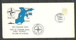 Estland Estonie Estonia 1992 Visit Of NATO Naval Force To Tallinn Sonderstempel Special Cancel & Special Cover - NATO