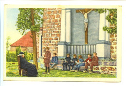 Image 12 X 7.8 Belgique Folklore Belge Belgische Folklore FLANDRE La Leçon De Catéchisme VLAANDEREN Catechismusles - Côte D'Or