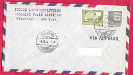 DANMARK - FIRST FLIGHT - SWA - FROM KOBENHAVN TO JAMAICA, N.Y. *5.10.66* ON OFFICIAL COVER - Airmail