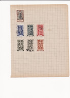 Etablissements Français Dans L'Inde 7 Timbres Neufs Et Oblitérés Fixés Sur Une Feuille Avec Charnière - Andere & Zonder Classificatie