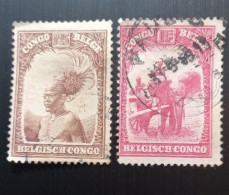 CONGO BELGE 1931 Definitive 1931-1932 - Landscapes, Natives And Animals 1,25Fr & 1 Fr Oblitérés - Usados