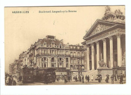 BRUXELLES   Boulevard Anspach Et La Bourse 1913 - Bruxelles-ville