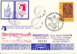Poland Cover 2-9-1973 World Stamp Exhibition Balloonpost With N. Copernicus Labels And More Postmarks - Other & Unclassified