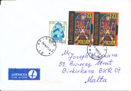 Poland Cover Sent To Malta Kielce 25-6-2001 Topic Stamps A Bit Of The Covers Upper Right Corner Is Missing - Lettres & Documents