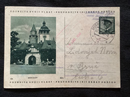 1937 CDV 69/126 Bouzov Oblitéré Moravske Ostrava 22/01/1938 - Cartoline Postali