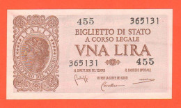 ITALIA BANCONOTA 1 LIRA 23 / 11 / 1944 LUOGOTENENZA Italia Laureata - [ 4] Emissioni Provvisorie