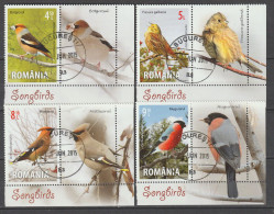 Rumänien 2015 Singvögel Birds Mi 6926 - 6929 Gestempelt Used With Tabs - Used Stamps