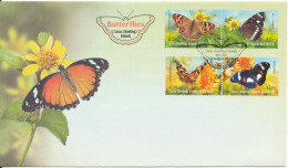 Cocos Keeling Islands FDC 2-8-2012 BUTTERFLIES Complete Set Of 4 With Very Nice Cachet - Cocos (Keeling) Islands