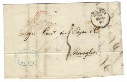 1860 - Lettre De MODENA -  Taxe Tampon  5 D ( Sarde )  Pour Marseille - Modena