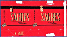 Portugal 1960/ 70, Pack Of Cigarettes - SAGRES Filtro -|- Intar, Sintra - Esc. 3$50 + I.C. $50 - Schnupftabakdosen (leer)