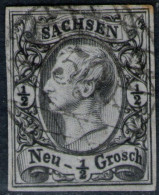 59 Zschopau Auf 1/2 Ngr. Mattgrau - Sachsen Nr. 8 I - Pracht - Sachsen