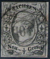 104 Sebnitz Auf 1/2 Ngr. Mattgrau - Sachsen Nr. 8 I - Pracht - Sachsen