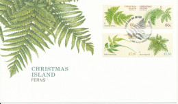 Christmas Island FDC 1-5-2012 Ferns Complete Set Of 4 With Cachet - Christmas Island
