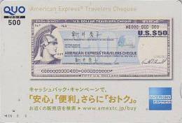 Carte Prépayée JAPON - BILLET US TRAVELERS CHEQUE / American Express - BANKNOTE JAPAN Quo Card Banque Bank  - Coin - 64 - Stamps & Coins