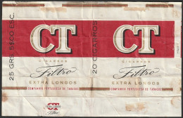 Portugal 1950/ 60, Pack Of Cigarettes - CT Filtro -|- Companhia Portugesa De Tabacos - 25 Grs. 5$00 Esc. - Tabaksdozen (leeg)