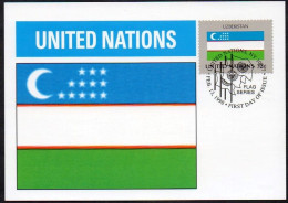 UNO N.Y.  1998 MiNr. 760  MK  Flaggen: Usbekistan - Maximumkaarten