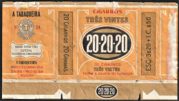Portugal 1950/ 60, Pack Of Cigarettes - Cigarros TRÊS VINTES 20.20.20 -|- A Tabaqueira, Lisboa - Empty Tobacco Boxes