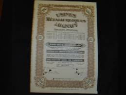 Obligation " Usines Metallurgiques Du Hainaut " 1950 Couillet Bon état,reste Des Coupons - Industrie