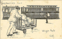 WAGON POSTE LES COURRIERS PAR WAGON POSTE PARIS LILLE EDITEUR RALPHY SERIE B - Postal Services