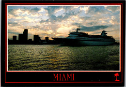 Florida Miami Cruise Ship Leaving Port Of Miami - Miami