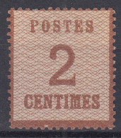 ALSACE LORRAINE : 2c BRUN-ROUGE N° 2b BURELAGE RENVERSE NEUF SANS GOMME - Unused Stamps