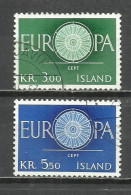 7494F- SERIE COMPLETA ISLANDIA EUROPA 1960 Nº 301/302 - Oblitérés