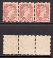 CANADA   Scott # 37* UNUSED NO GUM STRIP Of 3 (CONDITION AS PER SCAN) (CAN-M-10-9) - Unused Stamps