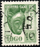 Togo Obl. N° Taxe 23 - Masque - Le 10c Vert-jaune - Gebruikt