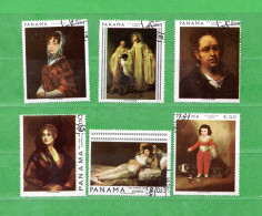 Delcampe - Panama °- 1967 - Tableaux De GOYA.  Yvert.  461 + PA.428 à 432.   Oblitéré. - Panama